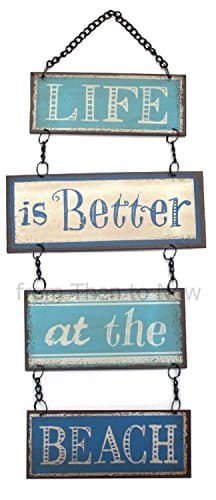 Image of Life Is Better At The Beach Hanging Vintage Design Metal Sign