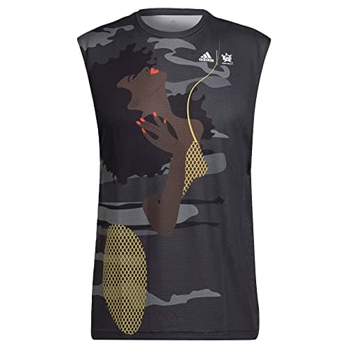 Image of Adidas Women's Thebe Magugu Tennis New York Sleeveless T-Shirt Tank, Carbon, XXS