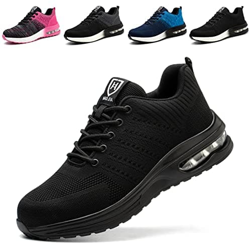 Image of Baofular Safety Trainers Men Womens Steel Toe Trainers Lightweight Comfortable Safety Shoes Work Trainers Non Slip & Breathable Black 9 UK 43 EU 265
