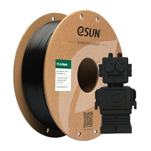 Image of eSUN PLA Filament 1.75mm, PLA Basic Dimensional Accuracy +/- 0.05mm, 1KG Spool (2.2 LBS) Speedy Filament for 3D Printers,Black