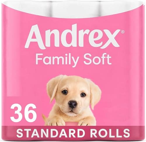 Image of Andrex Gentle Clean Toilet Rolls - 36 Toilet Roll Pack - Bulk Buy Toilet Rolls - Gentle and Soft on Your Family's Skin - Dermatologically Tested