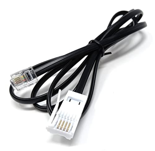 Image of DRUT 1m BT to RJ11 4 Wire (431A) Male to Male UK Telephone Modem Lead Cable 3.3ft Black