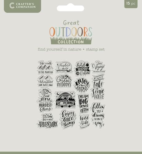 Image of Crafters Companion - The Great Outdoors Clear Acrylic Stamp Set - Find Yourself in Nature