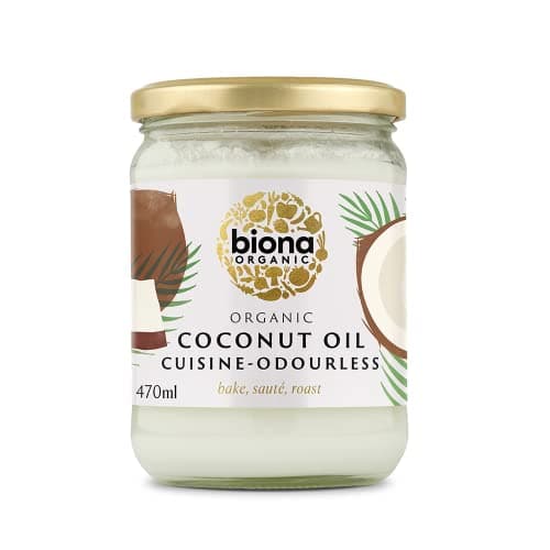 Image of Biona Organic Coconut Oil 470ml - Cuisine Mild & Odourless - Dairy Free, Naturally Vegan - Ketogenic and 100% Natural - For Cooking, Roasting and Baking