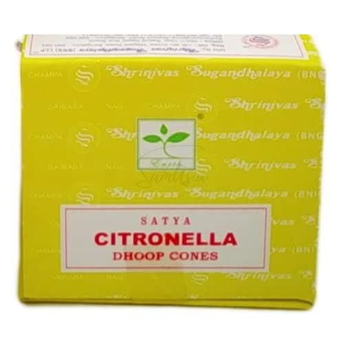 Image of Satya Citronella Incense Cone x1 pack, used for Aromatherapy, Spa, Yoga, Weddings, Reiki, Meditation, Healing by SAMASIA