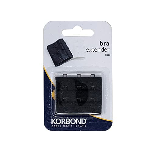 Image of KORBOND Double Hook Bra Extender – x 1 38mm Black Bra Extender – Machine Washable – Increase Bra Size By Up To 8cm – Comfort Fit
