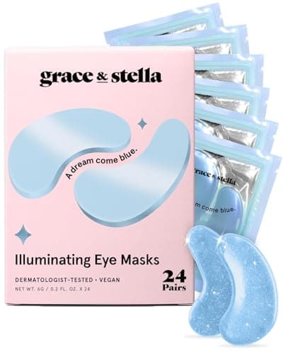Image of Award Winning Under Eye Mask - Reduce Dark Circles, Puffy Eyes, Undereye Bags, Wrinkles - Gel Under Eye Patches, Vegan Cruelty-Free Self Care by grace and stella (24 Pairs, Blue)