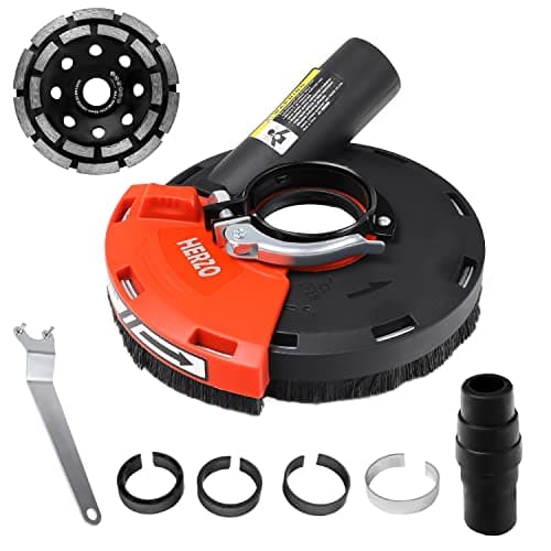 Image of HERZO Universal Surface Grinding Dust Shroud for Angle Grinders 115/125mm + Diamond Grinding Cup Wheel 125mm