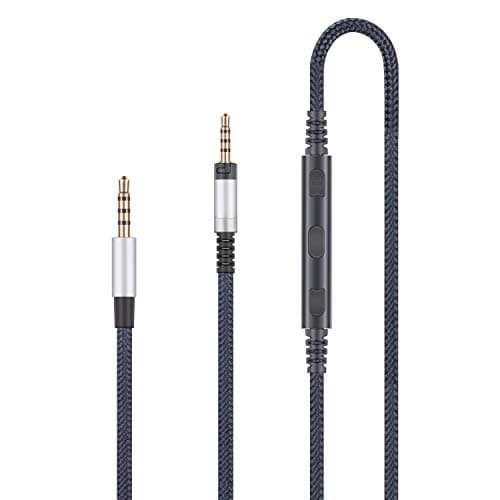 Image of Audio Replacement Cable Compatible with Sennheiser Momentum, Momentum 2.0, HD1 Headphones, Audio Cord Compatible with iPhone iPod ipad Apple Devices with in-Line Mic Remote Volume Control