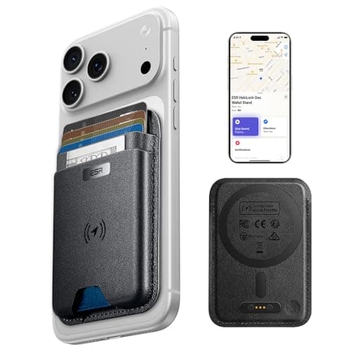 Image of ESR Geo for MagSafe Wallet with Full Find My Functionality, RFID Blocking, 5 Cards Holder for Phone Case, Strong Magnetic Wallet for iPhone 17e/17/16/15/14/13/12 Series, Not for 13/12 Mini, Black