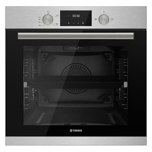Image of Teknix BITK264GSX 60cm Built-In Gas Oven – Integrated with 63L Capacity - LPG Convertible - Digital Timer Display - Double Glazed - Soft Close - Stainless Steel, W59.5 x H59.5 x D55.0 (cm)