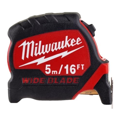 Image of Milwaukee Premium Wide Blade Tape Measure 5m/16ft (Width 33mm), (4932471817)