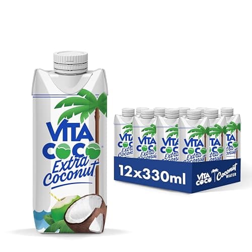 Image of Vita Coco - Pressed Coconut Water (330ml x 12) - Naturally Hydrating - Coconut Taste - Packed with Electrolytes - Gluten Free - Full of Vitamin C & Potassium - Impossible to Hate