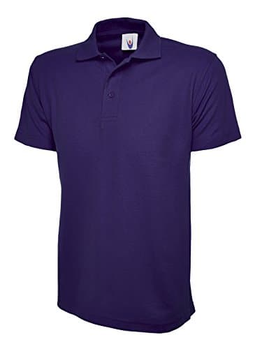 Image of Mens & Womens Classic Polo Shirt Short Sleeve Plain Tee Top Casual Work Sports (XL, Purple)