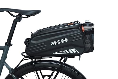 Image of HOMPER Waterproof Bike Rack Pannier Bag, 9L EVA Hard Shell Cycling Luggage with Reflective Coating and Adjustable Shoulder Strap Suitable for Mountain & Commuter Bikes, Black