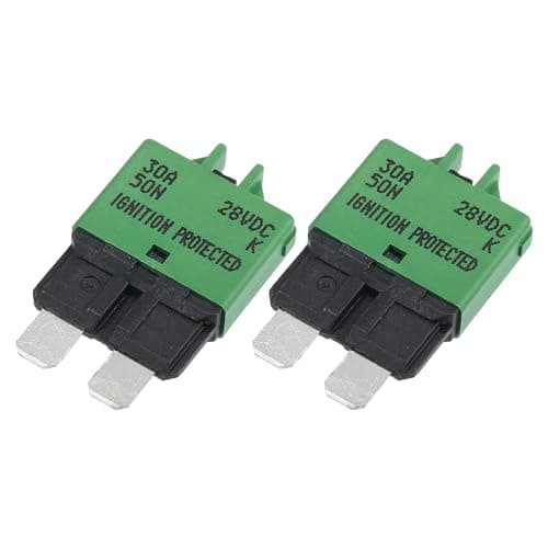 Image of A ABSOPRO Circuit Breaker Blade Style Fuse 30A for Car Metal Green (Set of 2)