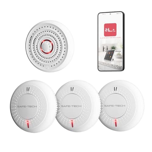 Image of SAFE-TECH Smoke Alarms, Interlinked Smoke and Heat Alarm Scotland Bundle | UKCA Certified British Brand, Approved by Electrical Wholesalers | F1 10 Year Sensor Life| UK Tech Support