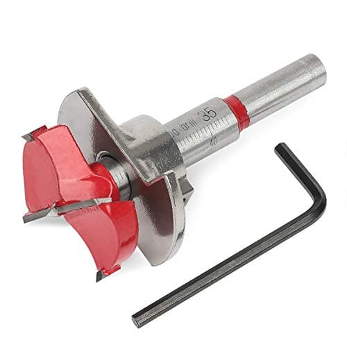 Image of Forstner Drill Bit Tungsten Carbide Woodworking Hinge Hole Cutter with Depth Stop (35mm)
