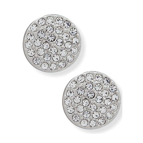 Image of DKNY Womens Pave Stud Earrings in Silver with Crystal Stones, 60495796