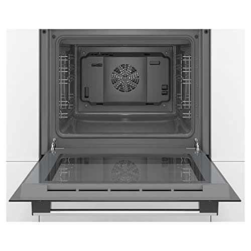 Image of Bosch Serie 2 HHF113BR0B Stainless Steel Single Electric Oven with A Energy Efficiency, 66 Litre Capacity, Electronic Clock Timer And Enamel Interior