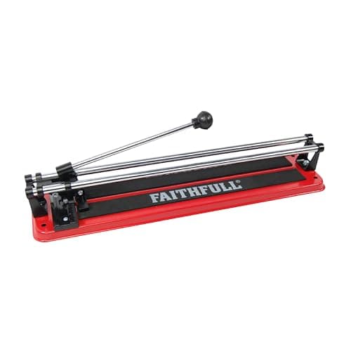 Image of Faithfull Tile Cutter 400mm – Manual Dual Rail Tile Cutter for Wall, Floor & Quarry Tiles up to 400mm Square, 280mm Diagonal & 10mm thick