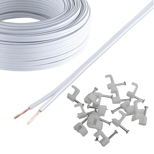 Image of 50M Long Reulin Strand Speaker Cable, 50 M Wire for Home HiFi/Car Audio 0.75mm² 24x0.2 CCA (White, 50 Metres)