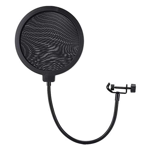 Image of Aumotop Pop Filter Shield Microphone Recording Studio Pop Shield for Professional Vocal Recording Environments Metal 15.5 Cm Diameter