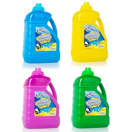 Image of Grafix Bubble Solution 4-Pack | 7.2L Total | Giant Bubble Mixture for Machines, Wands & Outdoor Play | No-Spill Funnel Cap | Party Fun for Kids