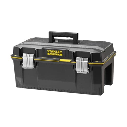 Image of STANLEY FATMAX Waterproof Toolbox Storage with Heavy Duty Metal Latch, Portable Tote Tray for Tools and Small Parts, 23 inch, 1-94-749
