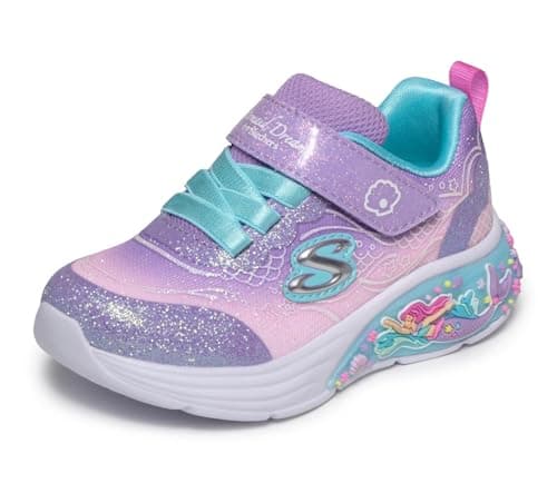 Image of Skechers Girl's Light Up Trainer - My Dreamers Lil Mermaid - Lavender, 8