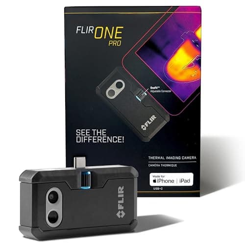 Image of Flir One Pro - Thermal Imaging Camera for iOS Smartphones (iPhone 15 and Newer w/USB-C), 480x360 Super Resolution (160x120 native IR)