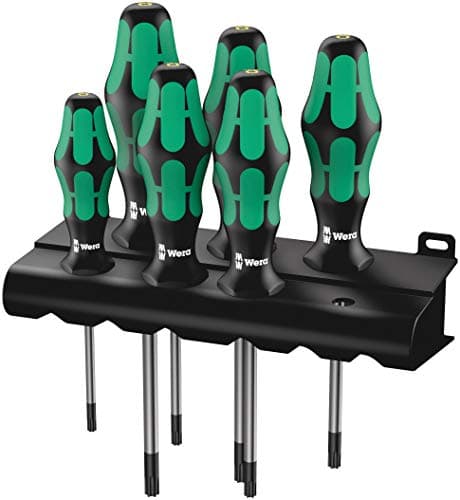Image of Wera 05138250001 Kraftform Plus 367/6 BO TORX Tamperproof Screwdriver Set, TX10 to 40, 6 Piece