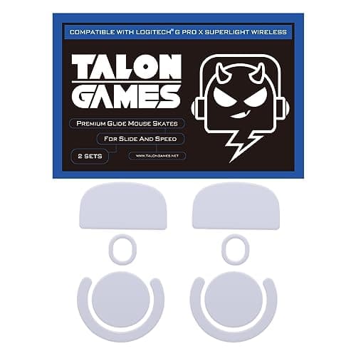 Image of 2Sets of TALONGAMES Rounded Curved Edges Mouse Feet Skates Compatible with Logitech G Pro X Superlight Gaming Mouse Feet Replacement, 0.8mm, Pure PTFE Material with Super Smooth Glide Pads