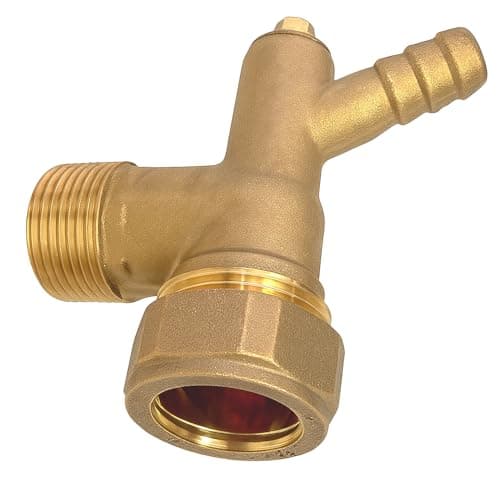 Image of Westco 22mm x ¾ MBSP Elbow with Drain – Brass Compression Male Elbow with Drain Cock