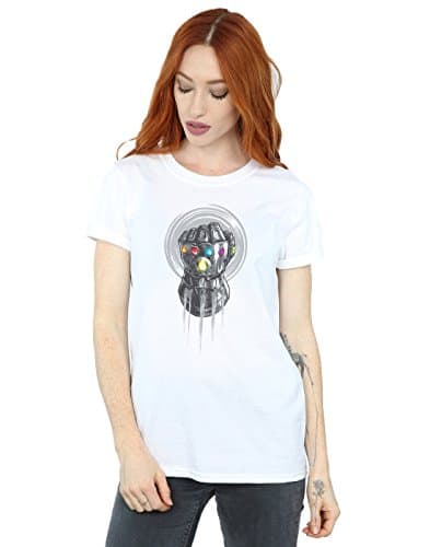 Image of Marvel Women's Avengers Infinity War Power Fist Boyfriend Fit T-Shirt White Large