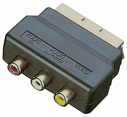 Image of RGB SCART Plug Male to 3 RCA Female A/V Adaptor Converter for TV DVD VCRs