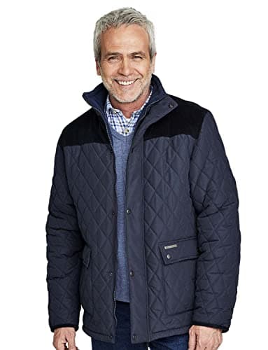 Image of Champion Mens Lewis Country Estate Quilted Fleece Coat Navy XXL