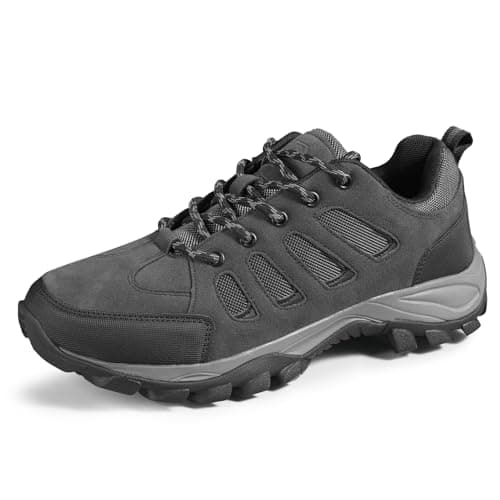 Image of TRAILBLITZ Walking Shoes Mens Lightweight Non Slip Comfortable Hiking Boots Climbing Trekking Outdoor Camping Trainers Mesh Lining Casual Men's Lace-Ups (10 Man,Gray)