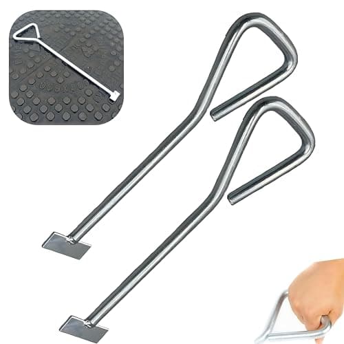 Image of 6 Inch Manhole Cover Lifting Keys - Pack of 2 Long Handled Carbon Steel Tools for Drain Covers| Heavy Duty Corrosion-Resistant, Long Handled Utility Access Openers for Easy Cover Removal