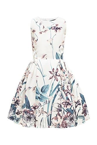 Image of BlackButterfly Kids 'Kira' Vintage 50's Childrens Girls Dress (Ivory, 11-12 Years)