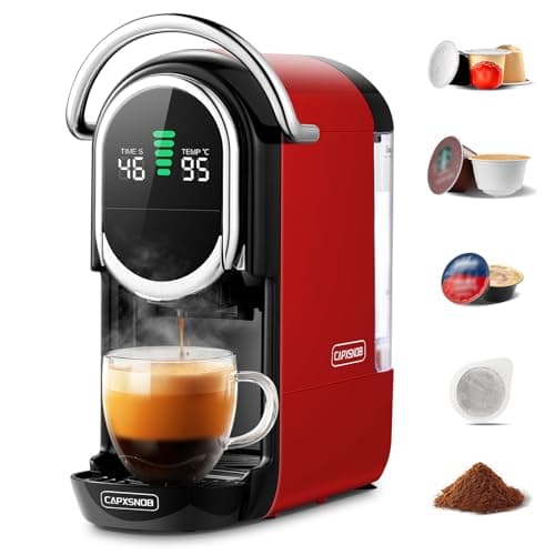 Image of Magician1 Mini 5in1 Pod Coffee Machines for Nespresso OL, Dolce Gusto, Lavazza A Modo Mio Capsule, ESE 44 Pads and Espresso Ground Coffee, 20 bars, 1450W, LED Display, Hot+Cold Mode for Home & Office