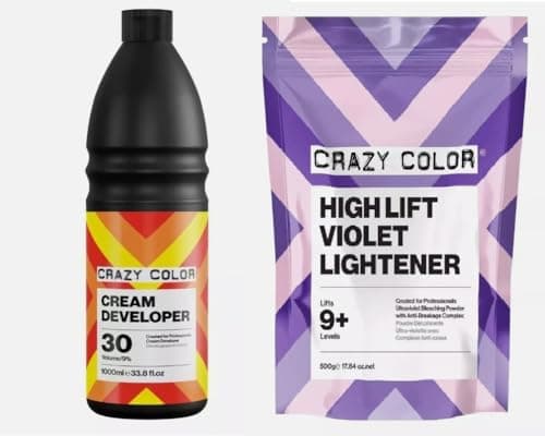 Image of Cream Developer 30 Vol 9% 1000ml and High Lift Violet Lightener 9+ 500g