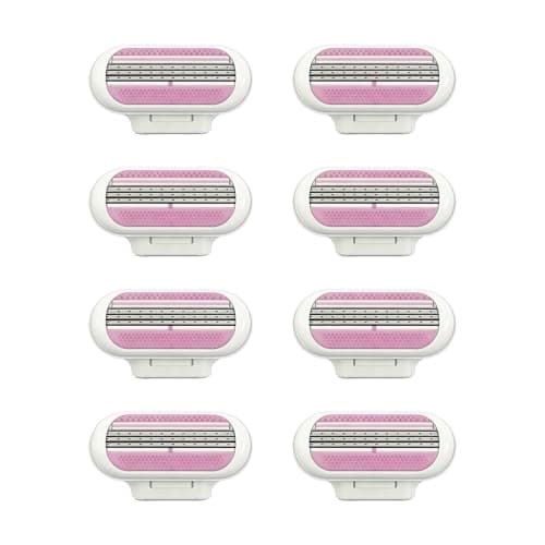 Image of 8 Pcs Replacement Razor Blades for Gillette Venus Women's Razor Blades Refills Extra Smooth 3 Layer Blade Design Comfort Glide Razor Heads Pivoting Head Smooth Shave for Beach Party Travel Daily Use