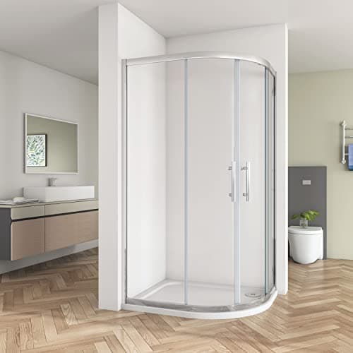 Image of Biubiubath Offset Quadrant Shower Enclosure Cubicle 8mm Easy Clean Glass Door 900x760mm