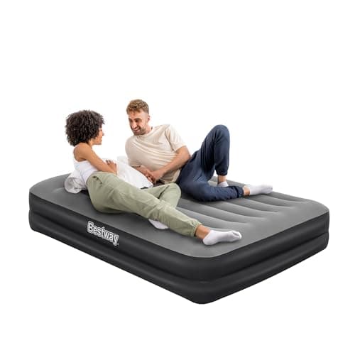 Image of Bestway Queen Airbed, Inflatable Air Mattress for Indoor Use with Electric Pump and Built-In Pillow