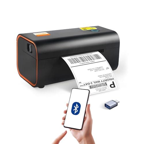 Image of Yinleader Thermal Label Printer USB, Bluetooth Thermal Shipping Printer 4x6, Compatible with Amazon, Royal Mail, Shopify, Ebay, DHL, DPD, Evri, UPS