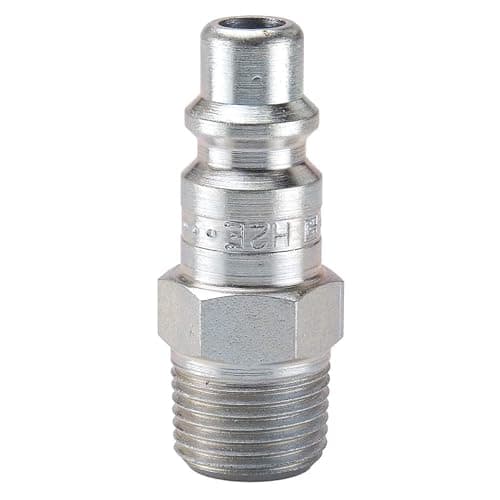 Image of Parker Hannifin H0E Steel Pneumatic Industrial Interchange Nipple with Male Pipe Thread, Non-Valve, Straight Through, 3/8" Body Size, 1/4"-18 NPTF Thread Size, 1.90" Length