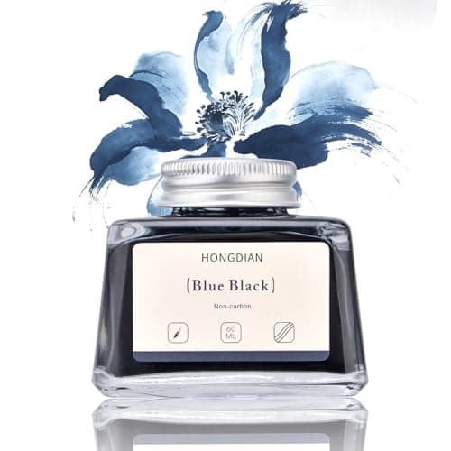 Image of Hongdian Fountain Pen Bottled Ink Blue Black Color, 60ml Non Carbon Inkwell Bottle, Artist Calligraphy Ink