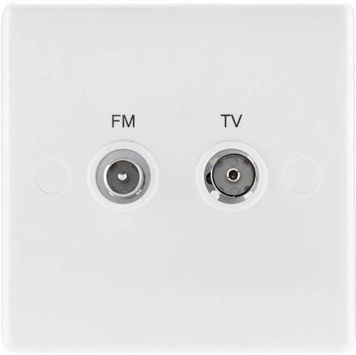 Image of BG 866 Moulded Round Edge | White | 2 Gang Diplex TV and FM Socket