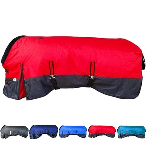 Image of Majestic Ally 420D Water Proof Horse Stable Blanket, 200 G Polofil, 210 T Lining, Multiple Colors and Sizes (Red, 80")